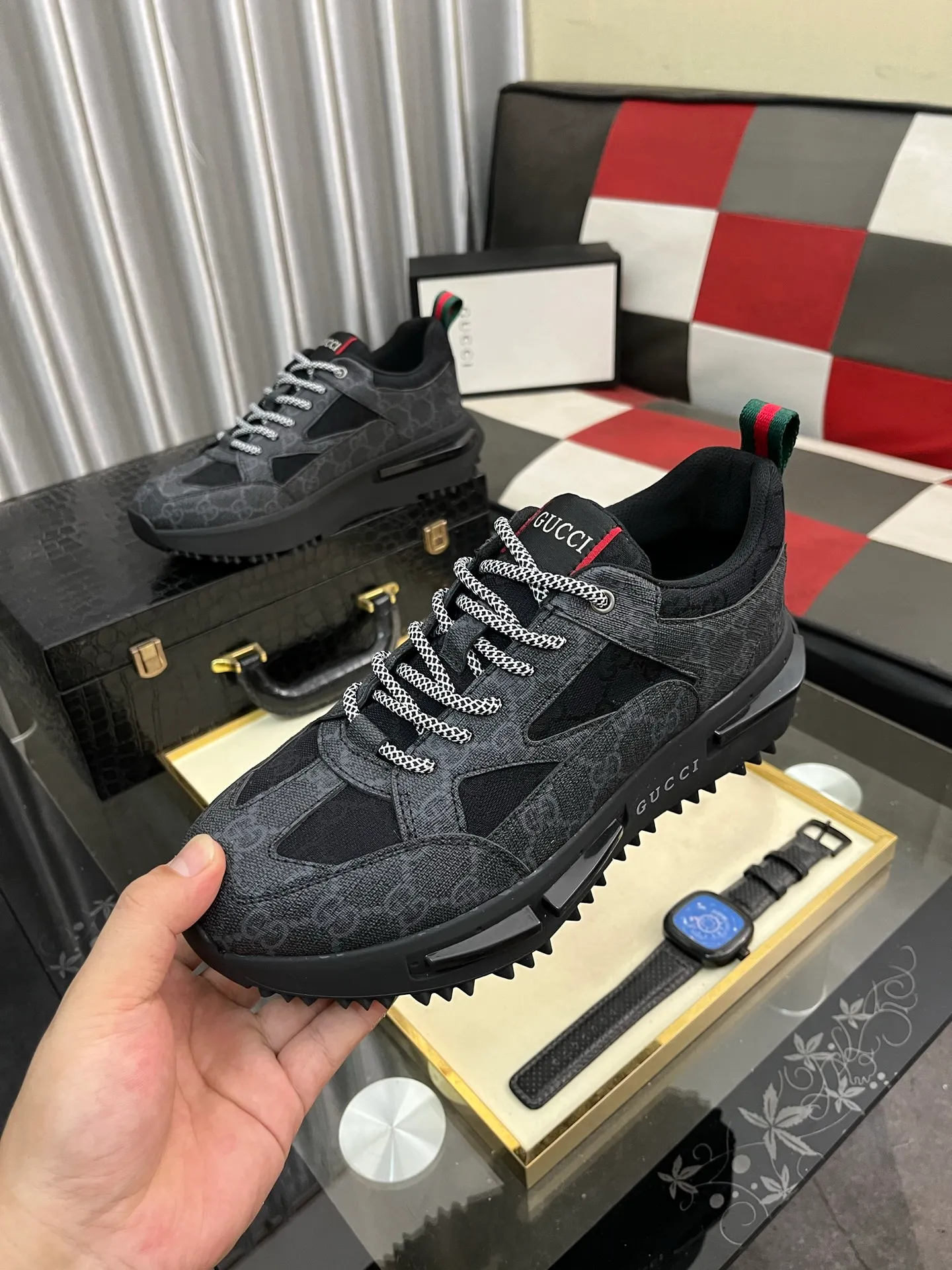 Men's Men's Shoes 💰458⌚️⌚️《GUCCI》The latest hot-selling casual shoes, top brand [seduce] luxury~purchase, top~quality. Products sold at the counter [strong] Original embossed calfskin fabric ➕ Comfortable sheepskin lining, code number: 38-443️⃣colors available